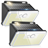 1 x RAW Customer Returns ZEEFO solar lamps for outdoor use, 2 pieces 235 LED 3 modes, 270 LED IP68 solar outdoor light with motion detector outside - RRP €20.16