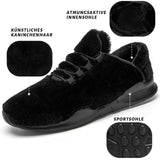 4 x Brand New GHFKKB Slippers Men s Plush Slippers Winter Warm Slippers Comfortable Mixed Non-Slip Indoor and Outdoor Use All Black 42 - RRP €120.96