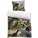 1 x Brand New MUSOLEI Dinosaurs single child duvet cover Bedding Single boy duvet cover Single child bed set Polyester Duvet cover 135x200 with 1 pillowcase 50x80 cm - RRP €22.61