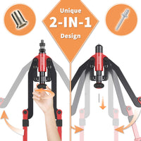 1 x RAW Customer Returns 2 in 1 Rivet Nut Pliers and Blind Rivet Pliers Set, Beaspire 21 Inch Professional Riveting Machine Rivet Nut Tool, 9 Type Metric SAE Mandrels Kit and 5 Rivet Heads Incl. 45 Rivet Nuts 25 Blind Rivets  - RRP €76.62