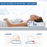 1 x RAW Customer Returns Bravedge Memory Foam Pillow, Cervical Pillow, Anti-mite, Anti-allergy and Breathable, Orthopedic Pillow for Bed, Ideal for Neck Pain, Removable and Washable Antibacterial Lining - RRP €44.63