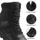 1 x RAW Customer Returns LUDEY operational boots men s zipper combat boots jump boots military boots tactical boots men s security shoes hiking shoes black 43EU - RRP €69.41