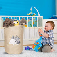 1 x RAW Customer Returns AXHOP large storage basket for children with lid, toy basket, storage basket for children, clothes, room decoration. Cute animal laundry basket for children s room. - RRP €24.37