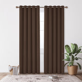 1 x RAW Customer Returns Deconovo opaque curtains, cold protection curtain, opaque blackout curtain, 229 x 168 cm height x width , brown, set of 2 - RRP €44.39