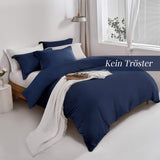 4 x Brand New MILDLY bed linen 135x200 navy blue 4-piece, 100 microfiber plain bed linen set with 2 pillowcases 80x80 cm, koTex certified suitable for allergy sufferers, bed linen with zip - RRP €114.32