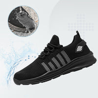 1 x RAW Customer Returns FLOWING PLUME Men s Sports Shoes Waterproof Lightweight Running Shoes Breathable Casual Gym Sneaker White Black,42EU  - RRP €50.08