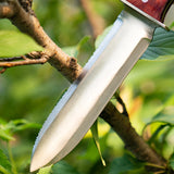 1 x RAW Customer Returns FLORA GUARD Professional Hori Hori Garden Knife with Leather Sheath, Stainless Steel Blade, Including Whetstone, for Weeding, Digging, Pruning and Cultivating Red  - RRP €24.19