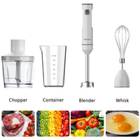 1 x RAW Customer Returns POYOCOM Cordless Hand Blender, Cordless Stick Blender with TYPE-C Cable, 500ml Chopper, 600ml Jar, Whisk, for Smoothies, Baby Food and Soup, White - RRP €69.99