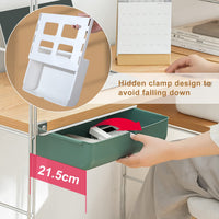 1 x RAW Customer Returns FRETONBA Drawer Under Desk Storage Box Self Adhesive Organizer for Office Hidden Drawer Box White - RRP €23.18