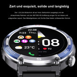 1 x RAW Customer Returns TIFOZEN Smartwatch Men with Phone Function, 1.52 Fitness Watch with Compass, 420Amh, IP68 Waterproof, 110 Sports Modes, SpO2, Heart Rate Sleep Monitor for iOS Android Silver Blue  - RRP €39.99