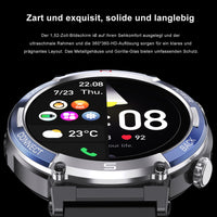 1 x RAW Customer Returns TIFOZEN Smartwatch Men with Phone Function, 1.52 Fitness Watch with Compass, 420Amh, IP68 Waterproof, 110 Sports Modes, SpO2, Heart Rate Sleep Monitor for iOS Android Silver Blue  - RRP €29.99