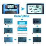 1 x RAW Customer Returns Y H 100A MPPT Solar Charge Controller 12V 24V with Dual USB Port, LCD Display Intelligent Automatic Solar Panel Regulator for Lead Acid Batteries Panel - RRP €25.44