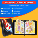 12 x Brand New Card Scrapbook 4-Pocket, 520 Pockets Booklets for Cards with 65 Pages, PU Portable Waterproof Trading Card Holder for MTG, TCG, Sports Cards, Playing Cards - RRP €205.68