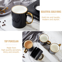 1 x RAW Customer Returns DUJUST Black Coffee Mug Set of 4 470ml , Modern and Stylish Design with Handmade Gold Trim, Black and Gold Mug for Coffee, Beautiful and Graceful Top Porcelain Mugs - RRP €30.29