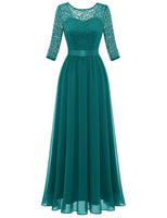 1 x RAW Customer Returns Berylove Cocktail Dress with Sleeves Women Elegant Dress Women Festive Long Dress Wedding Guest Dress Women BLP7049 Peacock Green XL - RRP €66.73