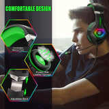 1 x RAW Customer Returns Ozeino Wired Gaming Headset with Microphone 3D Surround Sound Noise Cancellation RGB Light - RRP €23.18