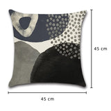 1 x RAW Customer Returns Wakasena Cushion Covers 45 x 45cm Set of 4 Modern Decor Aesthetic Colorful Abstract Geometric Minimalist Pillowcases for Sofa Home Decorations 45x45cm, Gray Blue Black  - RRP €24.18