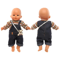 1 x RAW Customer Returns Miunana clothing clothing outfits for baby dolls, doll clothes 35-43 cm, dungarees with shoulder bag - RRP €7.64