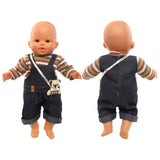 1 x RAW Customer Returns Miunana clothing clothing outfits for baby dolls, doll clothes 35-43 cm, dungarees with shoulder bag - RRP €7.64