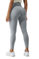 1 x RAW Customer Returns LUODUODUO Sport Gym Leggings Damen - High Waist Scrunch Butt Push Up Boom Booty Seamless Sporthose Laufhose Fitnesshose Tights 04 Mode Grau - L - RRP €23.18