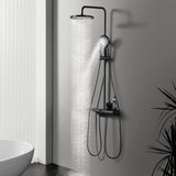 1 x RAW Customer Returns Rain shower shower system shower set shower set with thermostat, YUANNY shower system with 4 functions-26cm rain shower, thermostat brass with shelf, hand shower and shower hose, adjustable shower rod - RRP €119.99