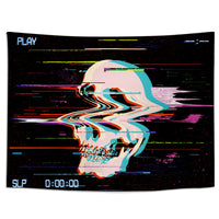 1 x Brand New Roninkier Tapestry Skeleton Blacklight Wall Hanging - Wall Cloth Psychedelic UV Reactive Bohemian Tapestry Hippie Shine for Decoration Bedroom Living Room Skeleton 2, 150x100cm 59x39inch  - RRP €20.4