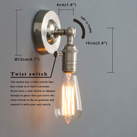 1 x RAW Customer Returns Phansthy Vintage Industrial Loft Wall Lamps Wall Lighting Wall Lights Antique Decoration Design Wall Lighting Kitchen Wall Light Brushed Stainless Steel Color  - RRP €30.24