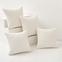 2 x Brand New MIULEE Decorative Cushion Covers Sofa Granula Pillowcase Modern Soft Resistant Square for Living Room Bedroom Home Chair 45x45 cm 4 Pieces White - RRP €45.98