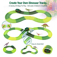 7 x Brand New kizplays 251 Piece Dinosaur Race Tracks for Kids Toys, Flexible Track Set with 6 Dinosaur Models, Make Engineering Gifts for 3, 4, 5, 6 Year Old Boys and Girls - RRP €160.93