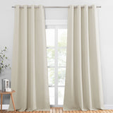 1 x RAW Customer Returns PONY DANCE Curtains Beige Opaque Living Room Curtains with Eyelets Set of 2 H 245 x W 140 cm Thermal Balcony Door Curtains for Living Room, Light Beige - RRP €35.53