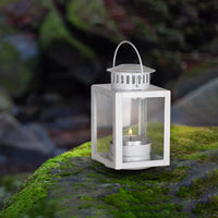 1 x RAW Customer Returns SWAWIS 4 pieces lanterns for candles garden lanterns, white garden lantern for tealight holders, vintage hanging small lanterns, metal small lantern for decoration of wedding birthday party garden - RRP €21.62