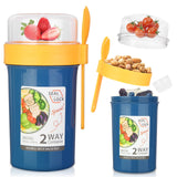 18 x Brand New Lyfeesis M slibecher to Go, 760ml 230ml, Practical Joghurtbecher f r Kinder, 2-in-1 M slibecher to Go mit L ffel, M slischale, M slidose, M slibox, Cornflakes Joghurt to Go Becher Blue  - RRP €345.6