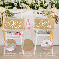 1 x Brand New LYTIVAGEN MR Mrs Decoration Set Mr and Mrs White Wooden Letters Wedding Table Decoration with Garland Flag Just Married Bunting Cards Burlap Bunting Banner for Wedding Decoration - RRP €20.4