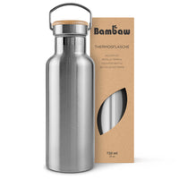 1 x RAW Customer Returns Bambaw stainless steel drinking bottle 750 ml Insulated thermos flask for sports, office, school, outdoor Leak-proof plastic-free Durable water bottle for hot cold drinks Metal bottle - RRP €22.57