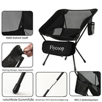 1 x RAW Customer Returns Flycoop Camping Chair Foldable Camping Chair Portable Camping Chairs 150 kg Folding Chair Ultralight Pack Size Small Folding Chair with Carry Bag for Picnic, Outdoor, Hiking, Black 1  - RRP €37.99