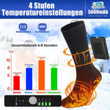 1 x RAW Customer Returns Heated Socks, 5V 5000mAh Heated Socks Men Women Foot Warmer Heating Socks with 4 Adjustable Temperature, Foot Warmer Electric Warm Socks for Winter Outdoor Camping Fishing Hiking Skiing - RRP €40.32