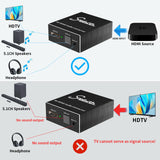 1 x RAW Customer Returns Snxiwth HDMI Audio Extractor 4K 30Hz Converter HDMI to HDMI Optical SPDIF with 3.5mm Stereo HDMI Audio Extractor HDMI to SPDIF Converter Splitter for TV Blu-ray players - RRP €19.99