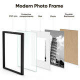 1 x Brand New Nacial Photo Frame 10 x 15 cm with Passepartout, Set of 2 Wall Photo Frames 13 x 18 cm Plastic, Black Wall Photo Frames with Plexiglas Glass for Collages, Portraits, Comics, Comics - RRP €19.2