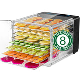 1 x RAW Customer Returns Reemix dehydrator, dehydrator with 8 removable levels, 6 drying levels, LED display 30 -75 C and 600W, 48h timer, fruit dryer, dehydrator, recipe booklet, dishwasher safe 8 levels  - RRP €94.42