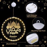 18 x Brand New Herefun LED Muslim Ramadan String Lights, 9.4in Decoration Fairy Light with Suction Cup Hook, Eid Ramadan Lanterns, Islam Mubarak Decoration LED Lights Lights For Festival Party - RRP €394.56