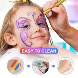 1 x RAW Customer Returns RoserRose 36 Colors Children s Make-up Set, Face Painting Colored Pencils, Carnival Face Paints Children Carnival Make-up for Body Paint Children s Make-up Carnival Halloween Carnival with 5 Stencils - RRP €12.28