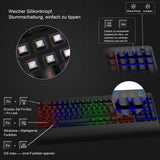 1 x Brand New GALENMORO Keyboard Mouse Set - Gaming Keyboard with LED RGB Backlight QWERTZ DE Layout Mechanical Wired Gaming Mouse Aluminum Surface and Palm Rest Black  - RRP €31.21