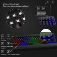 6 x Brand New GALENMORO Keyboard Mouse Set - Gaming Keyboard with LED RGB Backlight QWERTZ DE Layout Mechanical Wired Gaming Mouse Aluminum Surface and Palm Rest Black  - RRP €187.26