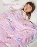 1 x RAW Customer Returns Sivio Weighted Blanket for Kids, 2.3 kg, 90 x 120 cm, Heavy Blanket for Natural Rest and Sleep for Toddlers, Soft Cuddly Blanket, Gift for Boys and Girls, Unicorn, Pink - RRP €40.33