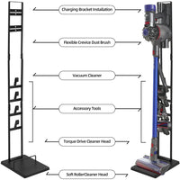 1 x RAW Customer Returns OUTBROS Vacuum Cleaner Stand Compatible for Dyson Gen5 V15s V15 V12 Slim V11 V10 V8 V7 V6 Floor Stand, Vacuum Cleaner Stand Metal No Drilling Floor Stand, Black - RRP €39.99