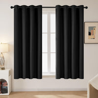 1 x RAW Customer Returns Deconovo opaque curtains bedroom cold protection curtains opaque, 160 x 117 cm height x width , black, set of 2 - RRP €43.95