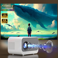 1 x RAW Customer Returns  Electric Focus Keystone Projector Mini Projector 5G WiFi 4K Support 20000Lumen BT5.0 Full HD 1080P Projector, Zoom 300 Display Home Theater Projector for Phone TV Stick - RRP €199.99