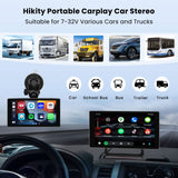 1 x RAW Customer Returns Hikity Portable Car Radio with 4K Dashcam and 64GB TF Wireless Apple Carplay Android Auto, 5 inch HD Touch Display Bluetooth FM Transmitter DVR Video Recording AUX Radio - RRP €79.99