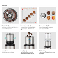 1 x RAW Customer Returns DR MILLS Electric Spice and Coffee Grinder, Mill and Chopper, Removable Cup, Wash-Free Knife and Wash-Free Cup are made of SUS304 stainless steel DM-7452  - RRP €38.88