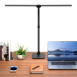 1 x RAW Customer Returns Kaulsoue Double Head LED Desk Lamp, Dimmable Desk Lamp with Base, 24W 80cm Daylight Eye-Caring 5 Color Temperatures 5 Brightness for Work Home - RRP €59.99